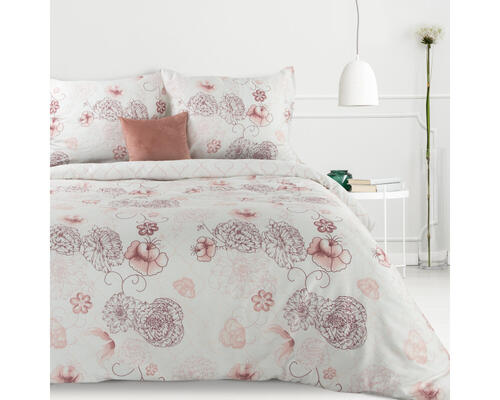 Obliečky na posteľ sprírodným vzorom zo saténovej bavlny - Clas 14, prikrývka 140 x 200 cm + vankúš 70 x 90 cm